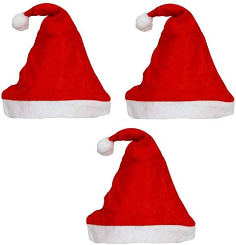 Generic Products Lapaas Retail Christmas Hats, Cap Santa Claus Caps for Adult, Large and Medium Stretchable Xmas Velvet (Pack of 2, Red)