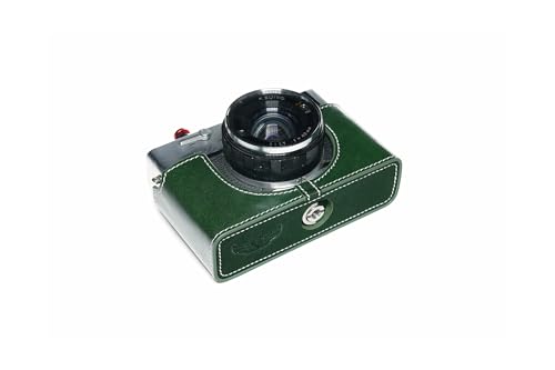 Housse Olympus 35 DC en cuir véritable fait main vert