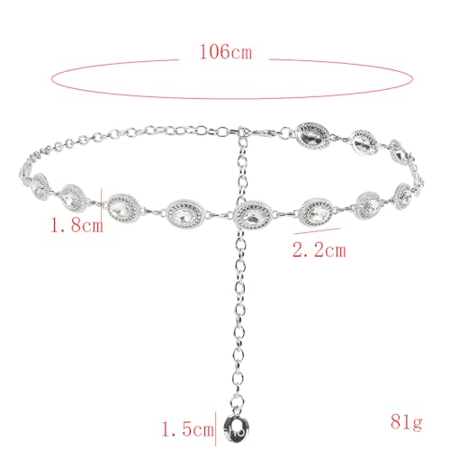 PINKPIN Western Metal Concho Belt for Women Cowgirl Chain Belts for Dresses Jeans Country Concert Outfit4