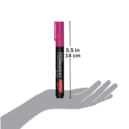 Image of Soni Officemate Permanent Markers | Pack of 8 (Mix) | 4.43 mm Bullet Tip | Refillable | Waterproof, Quick-Dry, Fade-Proof | For Plastic, Glass, Metal & More