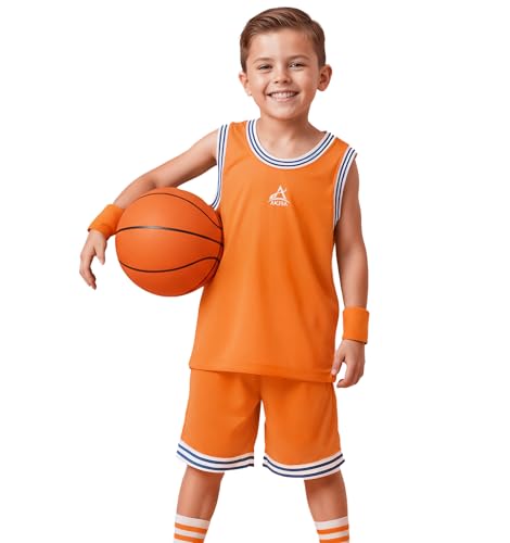 Image of AKIBA Basketball /volley ball Jersey Set for Kids (ORANGE, 9Y-10Y)