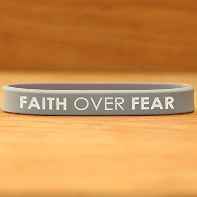 5 Faith Over Fear Inspirational Silicone Wristband Bracelets
