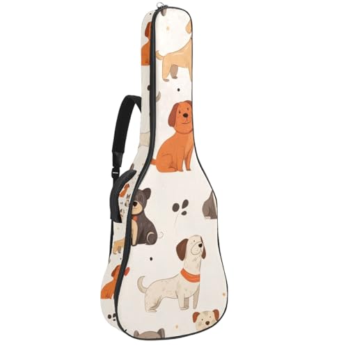 Sac guitare acoustique imperméable 109 cm souple avec 2 poches pour ranger vos accessoires