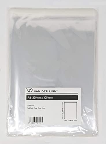 A4 Cello Card Bags, VDL Self Seal Cellophane Display Envelopes for Cards and Prints (25)