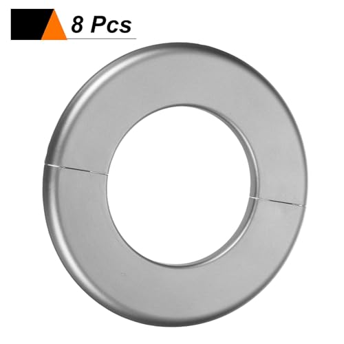 Placas de plástico ABS con brida dividida de 78 mm cubretuberías autoadhesivas gris de 8 piezas 4