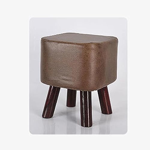 Repose-Pieds Poufs Tabourets Bas Marron 28cm Technologie Tissu - 2
