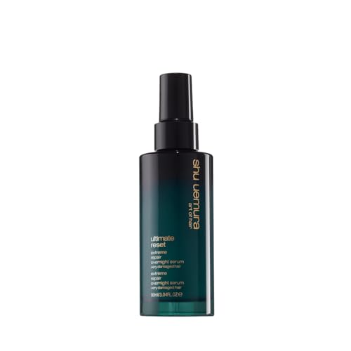 Shu Uemura, Sérum de Noche de Reparación Extrema Ultimate Reset, Hidrata, Nutre y Repara en Profundidad, Enriquecido con Extracto de Arroz y Péptidos, Para Cabello Muy Dañado, 90ml