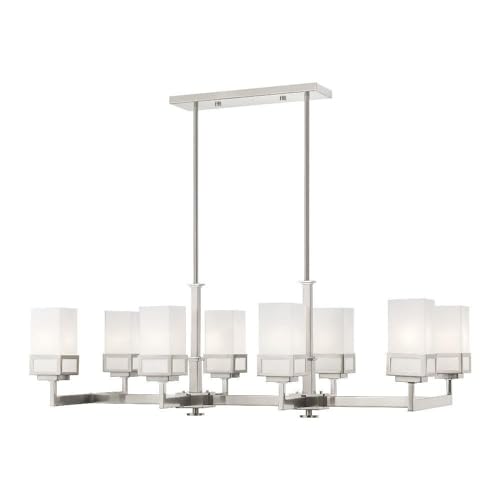 Livex Lighting 40198-91 Harding 8 Light Linear Chandelier, 44" x 17.75" x 20.5", Brushed Nickel