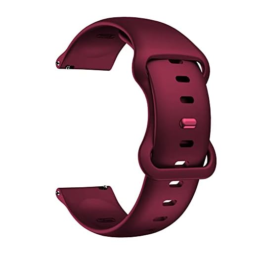 Weayege Silikon Uhrenarmband,Schnellverschluss,Armband 20mm 22mm (22mm, Wine red)
