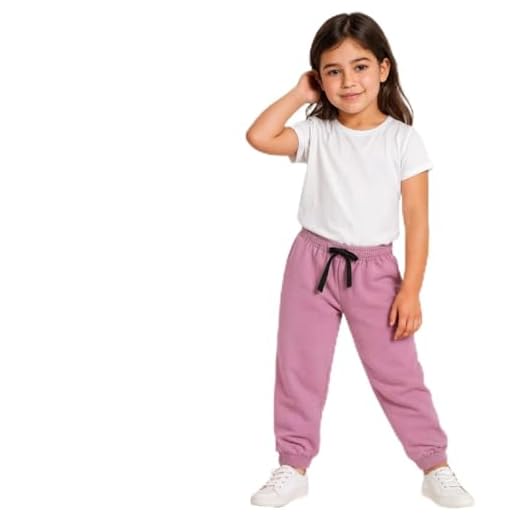 Kit 3 Calça Moletom Infantil Menina Peluciada Feminino Inverno com Punho em Ribana (BR, Numérico, 6, Cores Sortidas)
