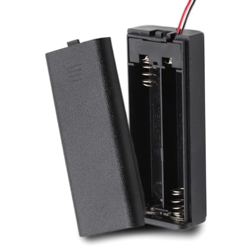 TECHZOCO Portapilas con Interruptor ON/Off, Soporte de Batería AA, Caja de Batería, Porta Pilas, Incluye Cable de 200mm, Voltaje Total: 3V (1.5V por Pila), Apto para 2 Pilas LR6 AA (FR6, HR6, LR6)