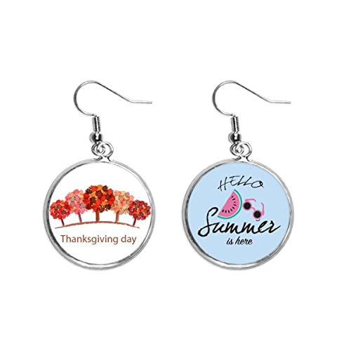 Regala estos pendientes de sandía y árbol rojo en Acción de Gracias y verano