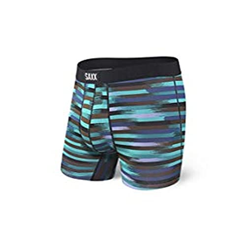 SAXX Underwear Men's Boxer Briefs â€“ UNDERCOVER Menâ€™s Underwear â€“ Boxer Briefs with Fly and Built-In BallPark Pouch Support â€“ Underwear for Men,Black Reflective Stripe,Large