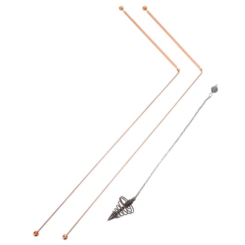 SOLUSTRE Copper Dowsing Rod, Rotation Tool Dowsing Rods, Divining Rods with Pendulum Pendant for Ghost Hunting Tools, Divining Water, Treasure