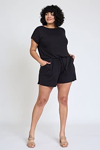 Eloges Women's Chevron Printed Jumpsuits Solid Egs Rompers Chic Casual Comfy Soul Striped With Pockets (Large, Black) #TOP7