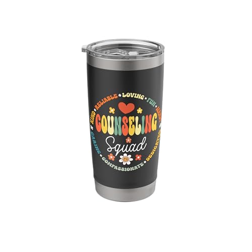 Groovy Counseling Squad Appreciation Week Back to School Stainless Steel Insulated Tumbler