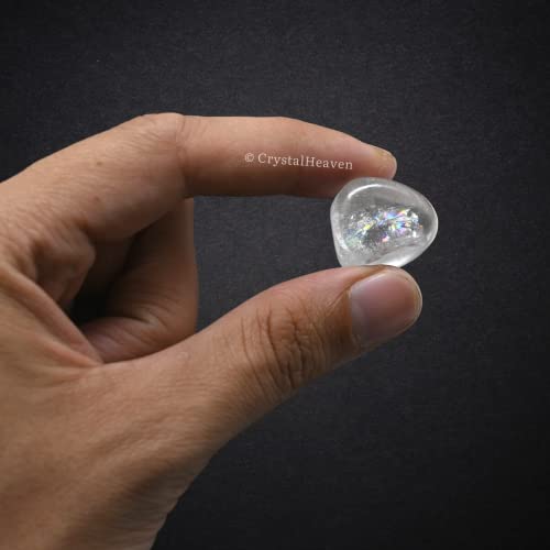 Image of Certified Clear Quartz Crystal Healing Tumbled Stone, Natural Polished Crystals for DIY Crafts, Manifestation, Meditation, Pooja Feng Shui and Reiki Healing (30 Grams)