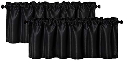 Aiking Home (Pack of 2) Solid Faux Silk Window Valance, 56 by 16