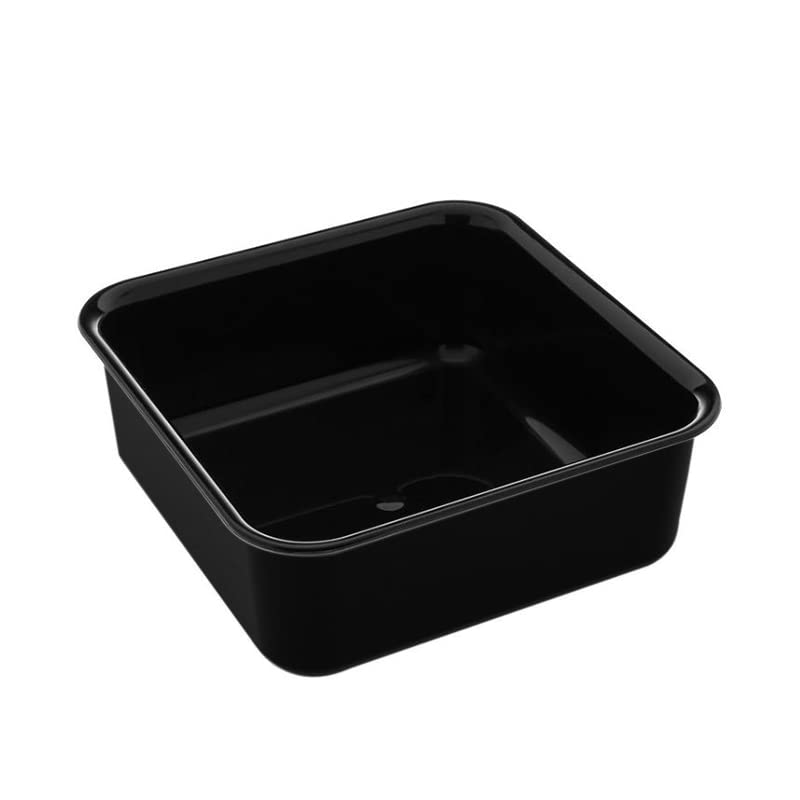 Virsus Vaschetta da banco quadrato Formato A6 misura 22x22 cm, colore Nero, bordo Stondato, Contenitore Vassoio da esposizione per alimenti per Macelleria, Salumeria, Gastronomie (Altezza 8,5 cm)