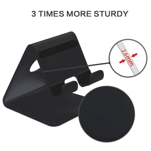 Image of Tech & Future Mobile Stand for Table - Dual Sided Universal Mobile Holder | Desktop Adjustable Hard Plastic Phone Stand (Black)