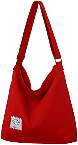 ZhengYue Hobo Bag, Women's Canvas Handbag Crossbody Bag Beach Bag Simple Shoulder Bag Ladies Large Cotton Tote Handbag Girls Shopping Bag for Travel Daily Use