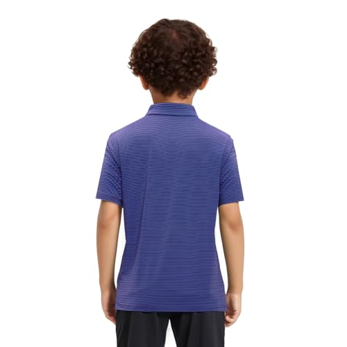 Image of Mens Golf Shirt Moisture Wicking Dry Fit Performance Sport Short Sleeve Striped Golf Polo Shirts for Men