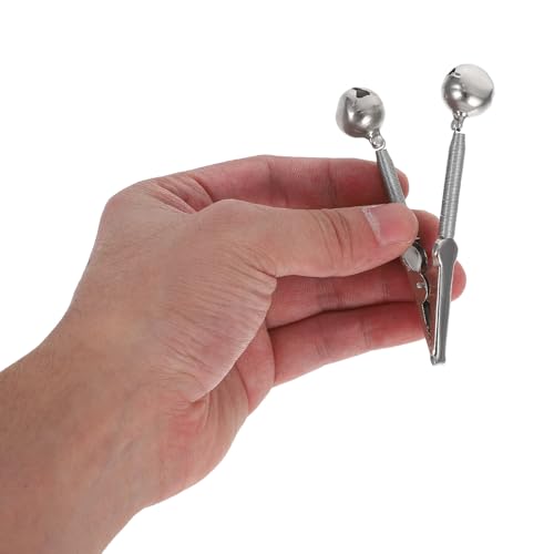 Campanas de alarma de pesca PRETYZOOM accesorio portátil de doble cascabel para hielo y banco 4