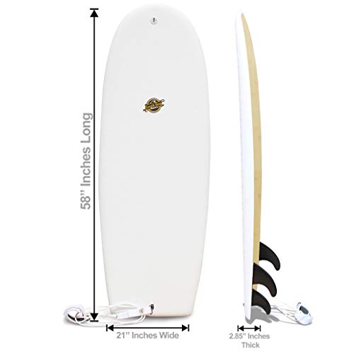 Buy South Bay Board Co. Hybrid SurfboardWaxFree Textured SoftTop Foam Deck & 6oz Fiberglass