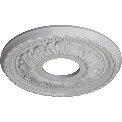 Image of Ekena Millwork CM11PMFRF 11-3 /8 inch x 3-5 /8 inch x 7 /8 inch Palmetto Ceiling Medallion, Frost
