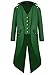 SIAEAMRG Renaissance Steampunk Tailcoat Halloween Costumes for Boys, Medieval Pirate Vampire Victorian Jacket Vintage Frock Coat Children Kids (Green, XL)