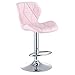 Li Jian Limited company Stołek barowy, krzesło obrotowe, krzesło biurowe, obrót o 360°, oparcie z regulacją wysokości, ze skóry PU, stelaż z galwanizowanej ramy (kolor : różowy, rozmiar: 47 x 60 cm)