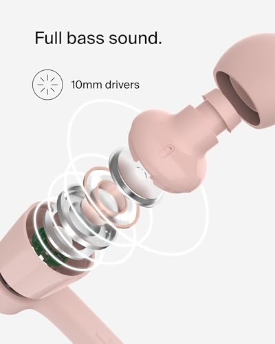Image of Belkin SoundForm Wired Earbuds with USB-C Connector, in-Ear Earphones w /Microphone - USB-C Headphones for iPhone 17, iPhone 16, iPad mini, Galaxy S25, Google Pixel 9, Android, and More - Pink