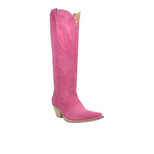 Image of Dingo Womens Thunder Road Embroidered Snip Toe Casual Boots Knee High Mid Heel 2-3 inch