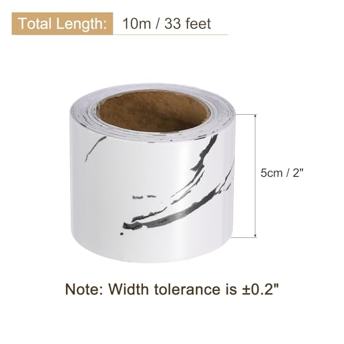 Image of uxcell Wood Grain Tape, 2 inch x33 Ft Self Adhesive Wood Grain Repair Patch for Baseboards, Doors, Floor Repair, Furniture Home Decor Black Line