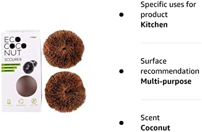 Eco Coconut Twin Pack Scourers, Natural, One Size