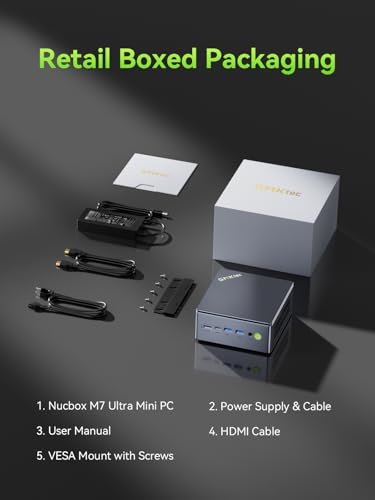 GMKtec Mini PC Gaming, M7 Ultra Ryzen 7 PRO 6850U 16GB DDR5 RAM + 512GB Hard Drive PCle SSD Oculink Dual NIC LAN 2.5G Desktop Computer, Dual USB4, HDMI 2.1, USB-C - Image 6
