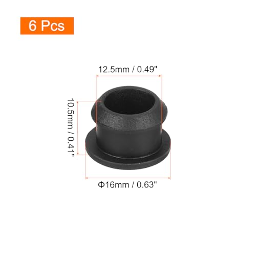 Image of MECCANIXITY Silicone Snap in Locking Hole Plugs,Rubber Panel Seal Cover Flush Type Panel Round for Kitchen Rubber Bulkheads Waterproof Sealing Plugs 12.5mm /0.49 Inch Diameter Black,Pack of 6