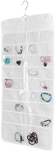 Jewellery Organiser, Wardrobe Hanging Storage Necklace Holder Dual Sided Earrings Bracelets Accessories Organizer with 72 Pockets