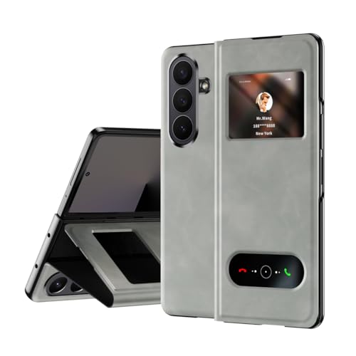 Housse en cuir premium pour Samsung Galaxy Z Fold 7 étui fin et léger gris
