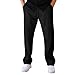 FQZWONG Straight Leg Sweatpants for Men Casual Solid Knitted Joggers Elastic Drawstring Jogging Pants Lightweight Trousers（1-Black,X-Large