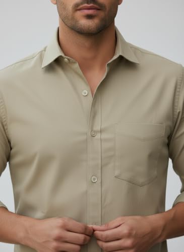 Image of Tagas Men's Shirt|Men's Everday Regular Fit Solid Shirt | Cotton Rich |Men's Washed Cotton Twill Casual Shirt - Regular Fit|(Available in Plus Sizes)