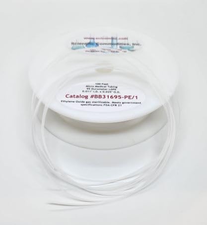 Medical Grade Polyethylene Micro Tubing / 0.011" ID x 0.025" OD (+/- .002") = .28mm ID x .64mm OD (+/- .051mm) / (100' Roll)