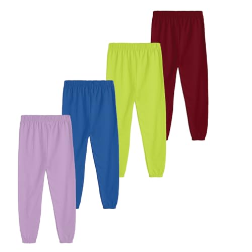 Image of KYDA KIDS Girls 100% Pure Cotton Printed Loose Fit Track Pants | Premium Summer Casual Wear with Elastic Waist Daily Comfort Wear (Pack of 4)