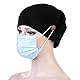 iplusmile Chemotherapie Mütze mit Knöpfen Turbane Mütze Hüte Chemo Kopfbedeckung Schlaf Headwrap Krebs Slouchy Peeling Bouffant Hüte für Frauen Schwarz