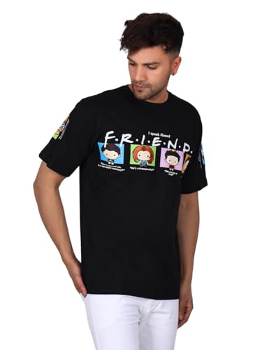 Image of F.R.I.E.N.D. Tribute Men's Printed Round Neck Pure Cotton Black T-Shirt