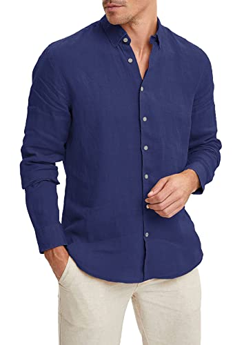 Chemise en lin homme élégante Evoga couture de qualité