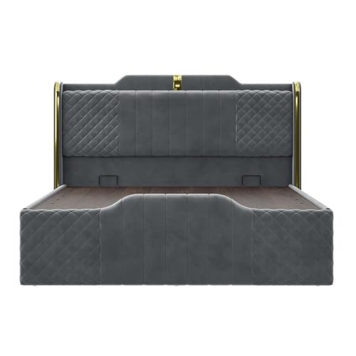 Image of Wakefit Velura Queen Size Hydraulic Storage Upholstered Bed