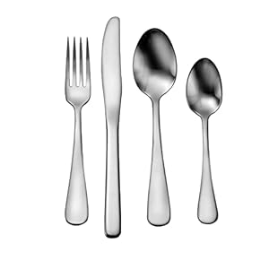 Liberty Tabletop Econo-Line 24 Piece Silverware Set Service for 6 Made in USA – Plain – Shiny – Mirror – Fork – Knife – Spoon