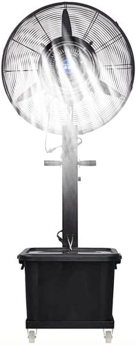 IYUESQ Ventilador de Pedestal con nebulización de Altura Ajustable, Ventiladores de Piso de pie con oscilación de 60° con Niebla, 3 configuraciones de energía, refresque su Tienda, Garaje