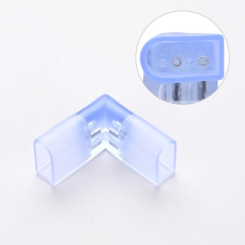 Image of Yescom 10 Sets of L Shape Corner 2 to 1 Wire Splice Connector with 2-Pin | for BiLume 2700K Sunset Glow Warm White AC110-120V LED Neon Rope Lights